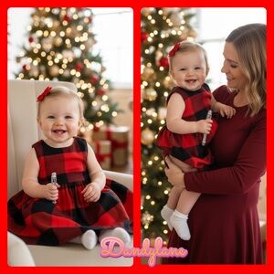 Carter's Red and Black Plaid Dress Size 6M